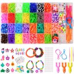 Kinder Gummi Loom Schmuck zum DIY Basteln (1600 Stück) - für Armband / Kette - mehrfarbig