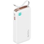 USAMS - Powerbank PD 20W 10000mAh mit einziehbarem Lightning Kabel (50 cm) - weiss