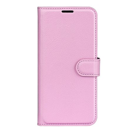 Samsung Galaxy S24 FE Handy Hülle - Litchi Leder Bookcover Series - rosa