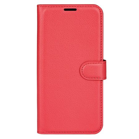 Samsung Galaxy S24 FE Handy Hülle - Litchi Leder Bookcover Series - rot