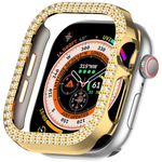 Apple Watch 10 (46mm) Schutzhülle mit Glitzersteinen - gold