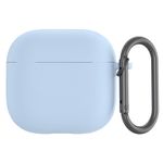 AirPods 4 Silikon Hülle mit Karabiner - hellblau