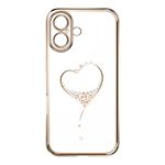 Kingxbar - iPhone 16 Schutzhülle - Case mit Kristallen - Wish Series - gold