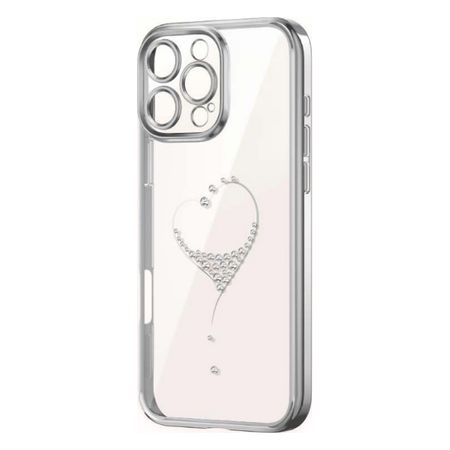 Kingxbar - iPhone 16 Pro Schutzhülle - Case mit Kristallen - Wish Series - silber