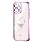 Kingxbar - iPhone 16 Pro Schutzhülle - Case mit Kristallen - Wish Series - purpur