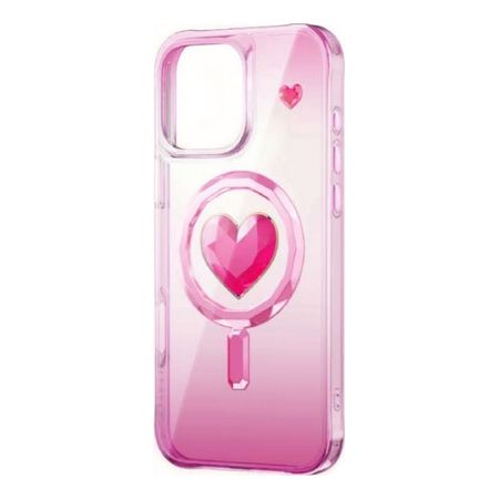 Kingxbar - iPhone 16 Pro Schutzhülle - Case mit Kristallen - MagSafe kompatibel - Eternal Series - pink