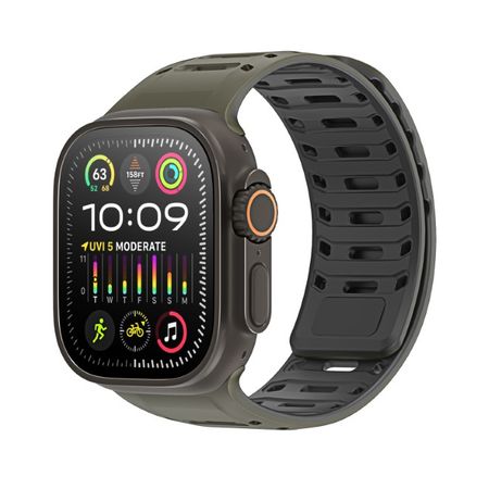 Dux Ducis - Apple Watch (49/46/45/44/42mm) Magnetisches Silikon Armband - CS Series - grün/schwarz