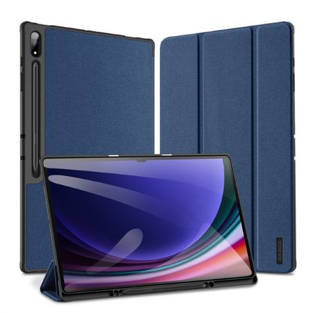 Dux Ducis - Samsung Galaxy Tab S10 Ultra / S9 Ultra / S8 Ultra Hülle - Leder Smart Flip Case - Domo Series - blau