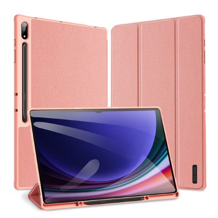 Dux Ducis - Samsung Galaxy Tab S10 Ultra / S9 Ultra / S8 Ultra Hülle - Leder Smart Flip Case - Domo Series - pink