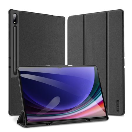 Dux Ducis - Samsung Galaxy Tab S10 Ultra / S9 Ultra / S8 Ultra Hülle - Leder Smart Flip Case - Domo Series - schwarz