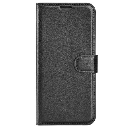 Samsung Galaxy A36 5G Handy Hülle - Litchi Leder Bookcover Series - schwarz