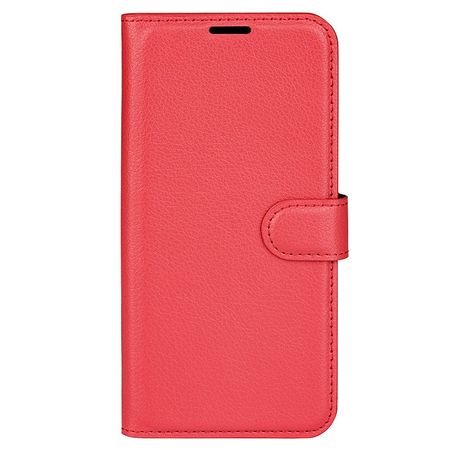 Samsung Galaxy A36 5G Handy Hülle - Litchi Leder Bookcover Series - rot