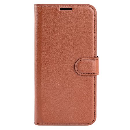 Samsung Galaxy A36 5G Handy Hülle - Litchi Leder Bookcover Series - braun