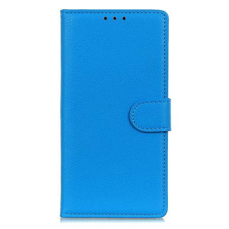 Samsung Galaxy A56 5G Handy Hülle - Litchi Leder Bookcover Series - blau