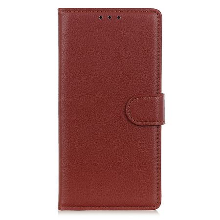 Samsung Galaxy A56 5G Handy Hülle - Litchi Leder Bookcover Series - braun