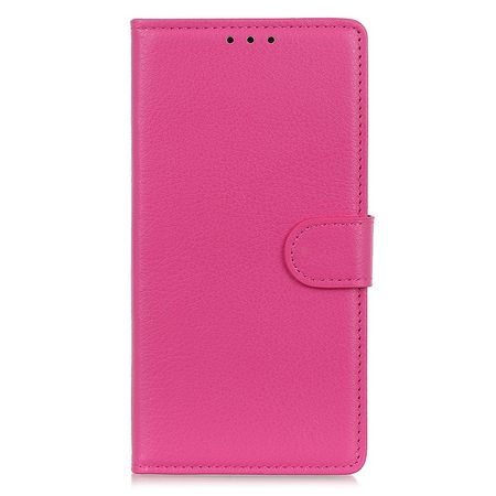 Samsung Galaxy A56 5G Handy Hülle - Litchi Leder Bookcover Series - rosa