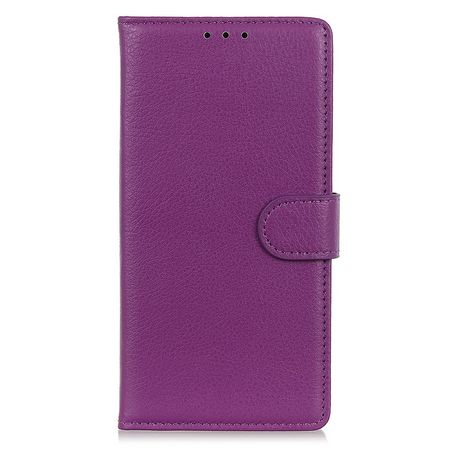 Samsung Galaxy A56 5G Handy Hülle - Litchi Leder Bookcover Series - purpur