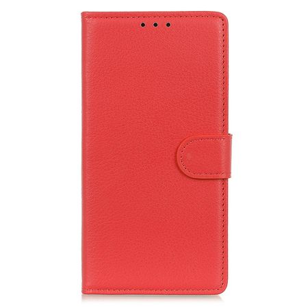 Samsung Galaxy A56 5G Handy Hülle - Litchi Leder Bookcover Series - rot