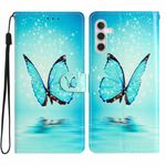 Samsung Galaxy S25 Handy Hülle - Leder Bookcover Image Series - blauer Schmetterling