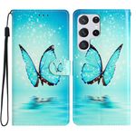 Samsung Galaxy S25 Ultra Handy Hülle - Leder Bookcover Image Series - blauer Schmetterling