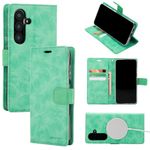 Goospery - Samsung Galaxy S25 Hülle - Leder Bookcover - Bluemoon Diary MagSafe Series - mint