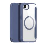 Dux Ducis - iPhone 16e Hülle - Leder Bookcover - MagSafe - Skin X Pro Series - blau