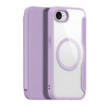 Dux Ducis - iPhone 16e Hülle - Leder Bookcover - MagSafe - Skin X Pro Series - purpur