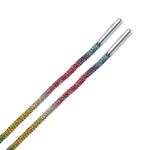1 Paar runde Schnürsenkel (Ø 4 mm, Länge 120 cm) mit Strasssteinen - CrystalLoop Collection - mehrfarbig/Muster