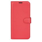 iPhone 16e Handy Hülle - Litchi Leder Bookcover Series - rot