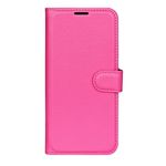 iPhone 16e Handy Hülle - Litchi Leder Bookcover Series - pink